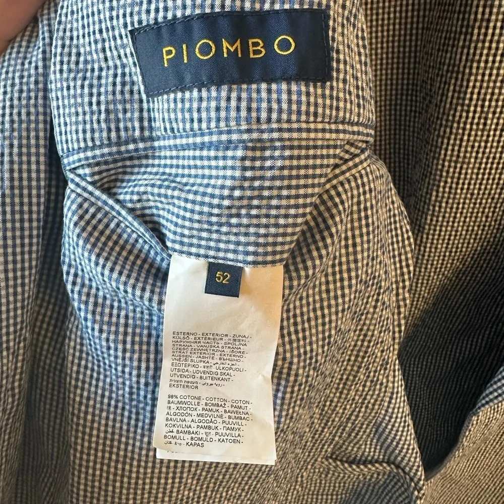 Piombo Light Blue Seersucker Blazer